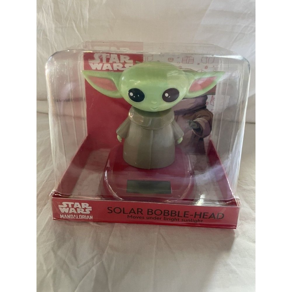 NEW Disney's STAR WARS Baby YODA Grogu Solar Powered Bobble Head Dancer 4" RARE!